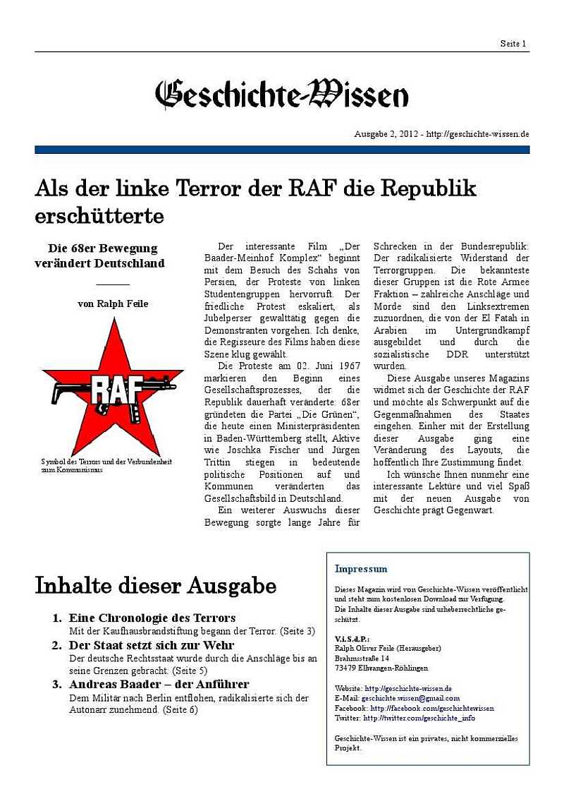 Ausgabe: Der rote Terror der RAF