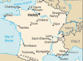 Eine Karte von Frankreich