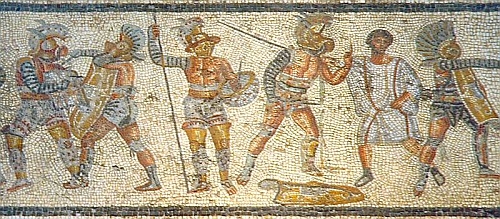 800px-Gladiators from the Zliten mosaic 3