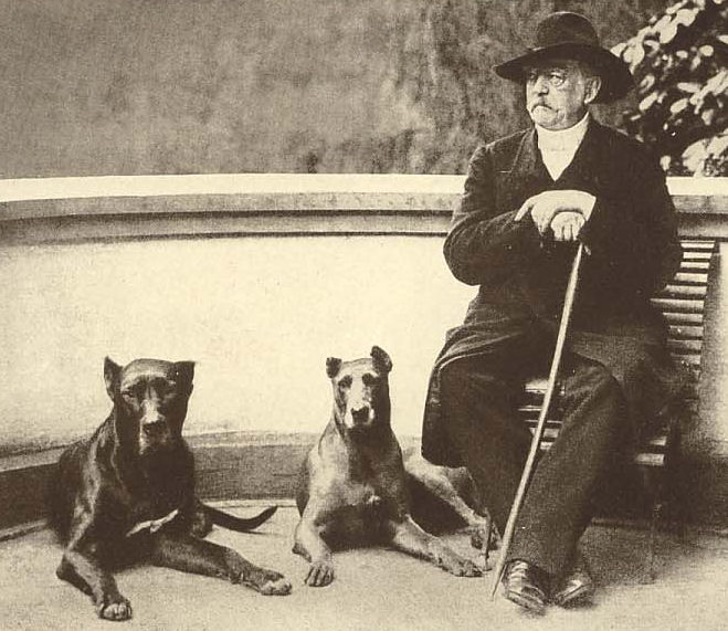 Bismarck mit seinen Hunden im Jahr 1891