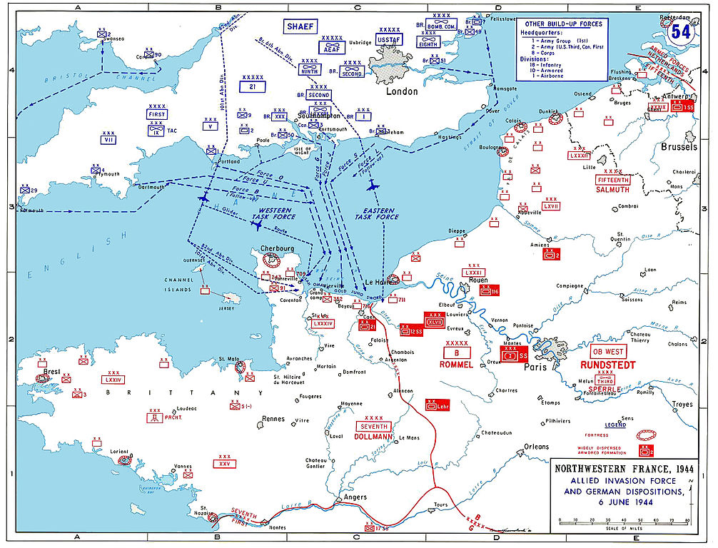 Karte alliierte Invasion