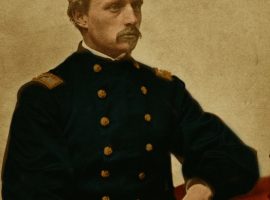 1863 Colonel Robert Shaw sitting facing right Colored Sepia