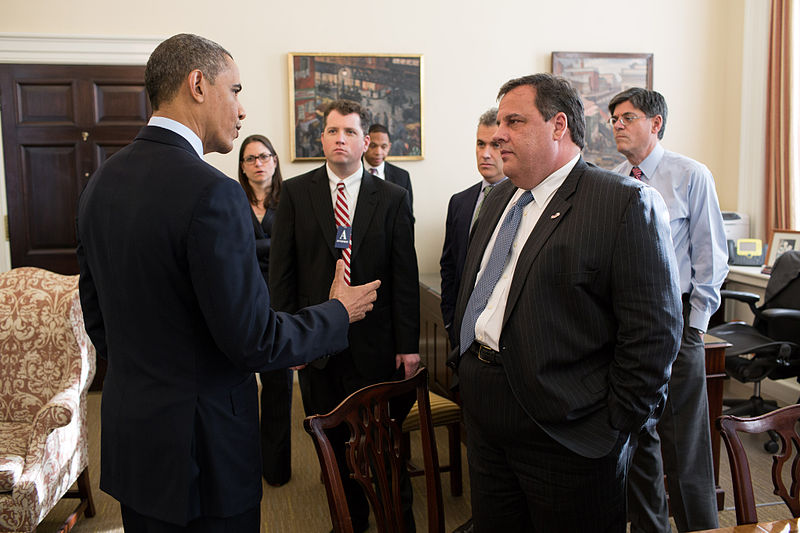 Chris Christie und der US-Präsident Barack Obama