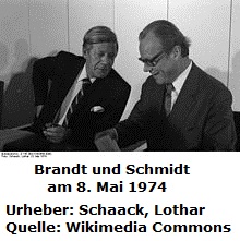 Brandt und Schmidt am 8. Mai 1974