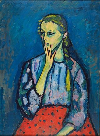 Alexej von Jawlensky, Mädchenbildnis, 1909, Öl auf Leinwand, 92 x 67,2 cm, Museum Kunstpalast, Düsseldorf, Bild von Situation Kunst - für Max Imdahl