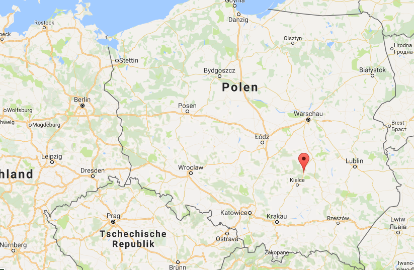 Lage von Skarżysko-Kamienna, (c) Google Maps