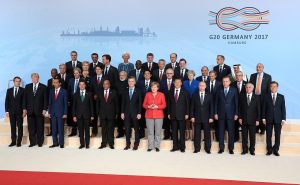 Gruppenbild der G20-Teilnehmer in Hamburg