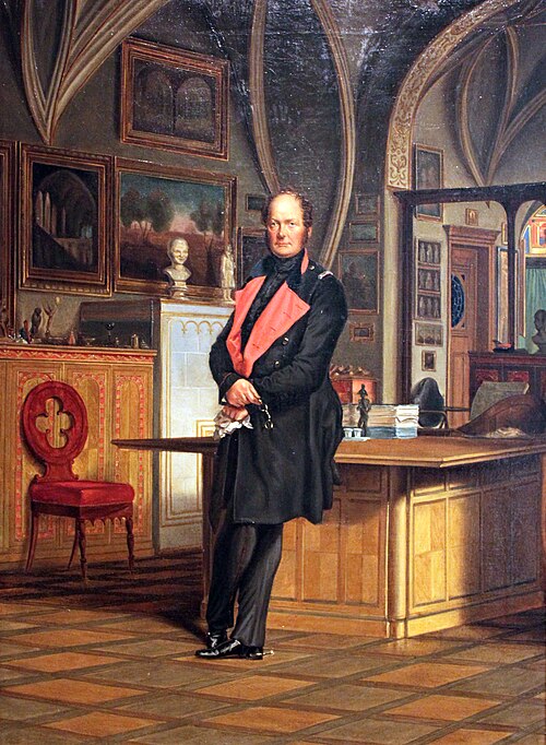 Das Bild zeigt Friedrich Wilhelm IV. in seinem Arbeitszimmer.